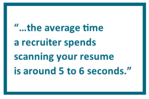 Callout Test, Recruiters spend 5 to 6 seconds on resume